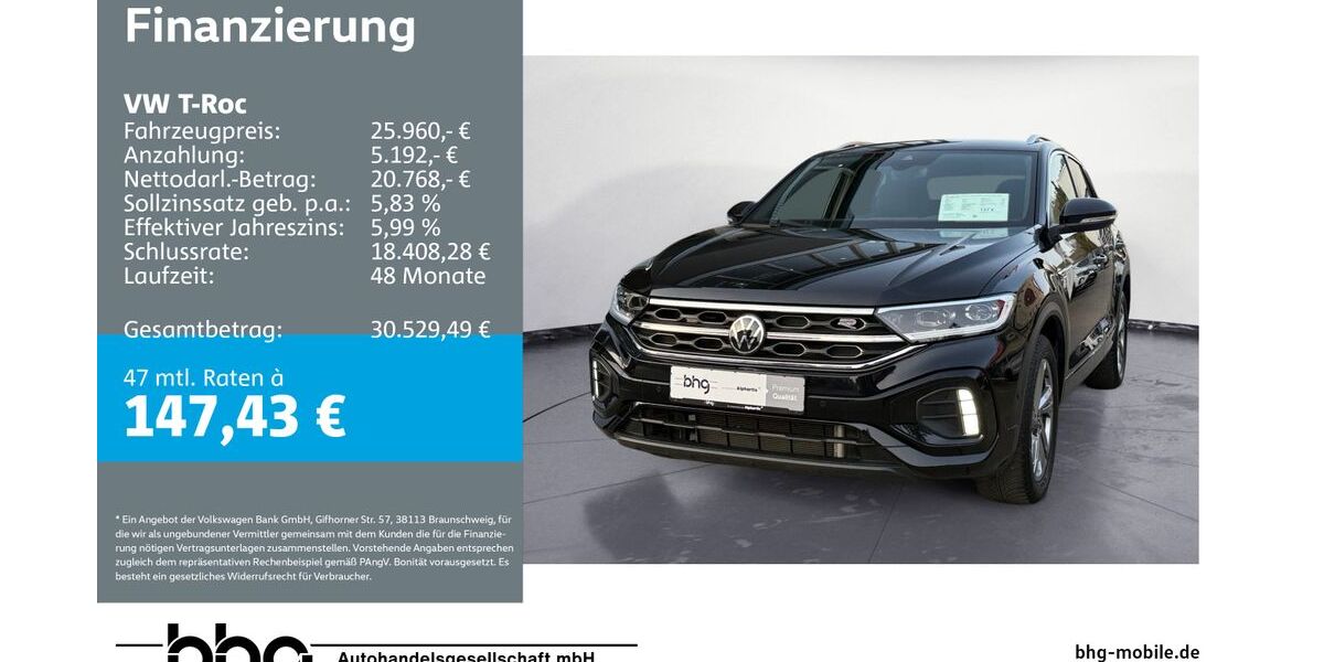 VW T-Roc 7.412 km 25.960 &euro; Metzingen 72555