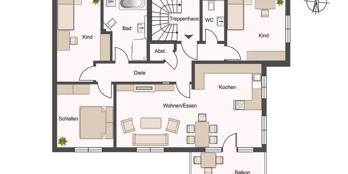 Etagenwohnung Waiblingen Hegnach - 4 Zimmer, 125 m&sup2;, 1.750&euro; | Angebot:25567300