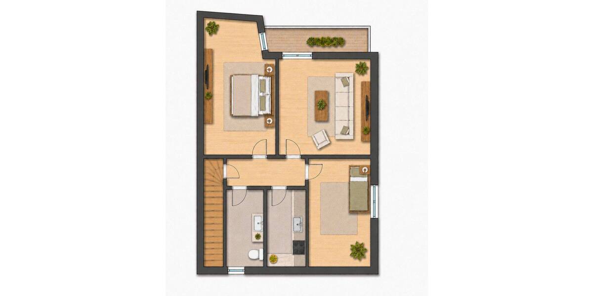 Etagenwohnung Stuttgart Fasanenhof - 3 Zimmer, 63 m&sup2;, 1.050&euro; | Angebot:26916675