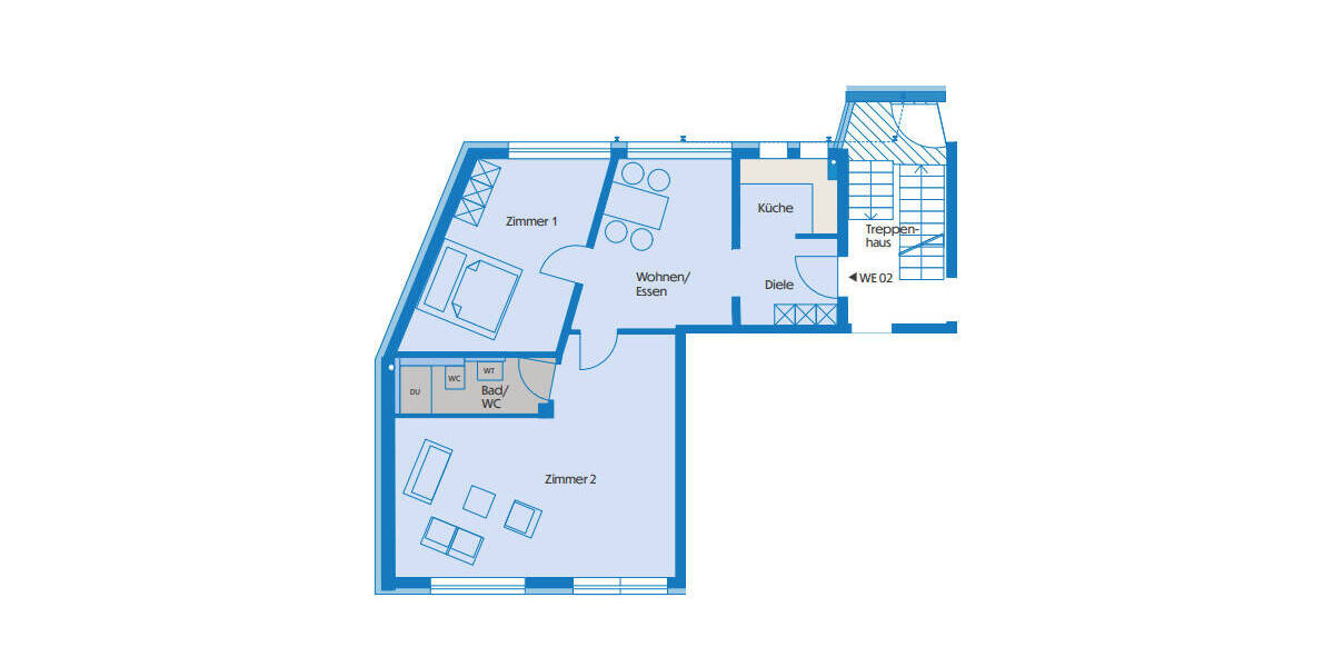 Etagenwohnung Bietigheim-Bissingen / Bissingen Bissingen - 2 Zimmer, 69 m&sup2;, 1.120&euro; | Angebot:26320334