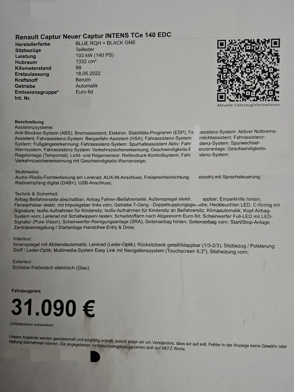 Renault Captur 10.350 km 18.200 € Vaihingen an der Enz 71665