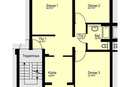 Wohnung Stuttgart Stuttgart-Nord - 3 Zimmer, 86 m&sup2;, 880&euro; | Angebot:26905446