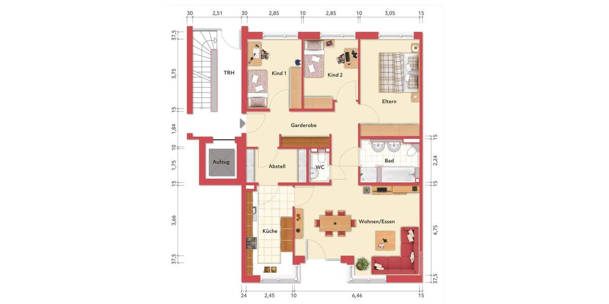 Etagenwohnung Stuttgart Weilimdorf - 4 Zimmer, 106 m&sup2;, 1.600&euro; | Angebot:25568011