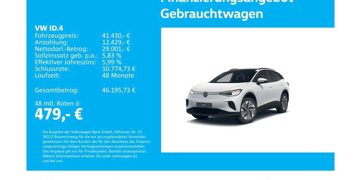VW ID.4 3.023 km 41.430 &euro; Stuttgart-Wangen 70188