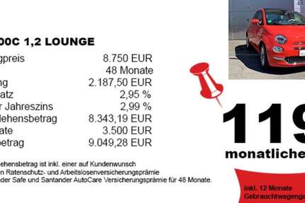 Fiat 500 11.296 km 8.750 &euro; Backnang 71522
