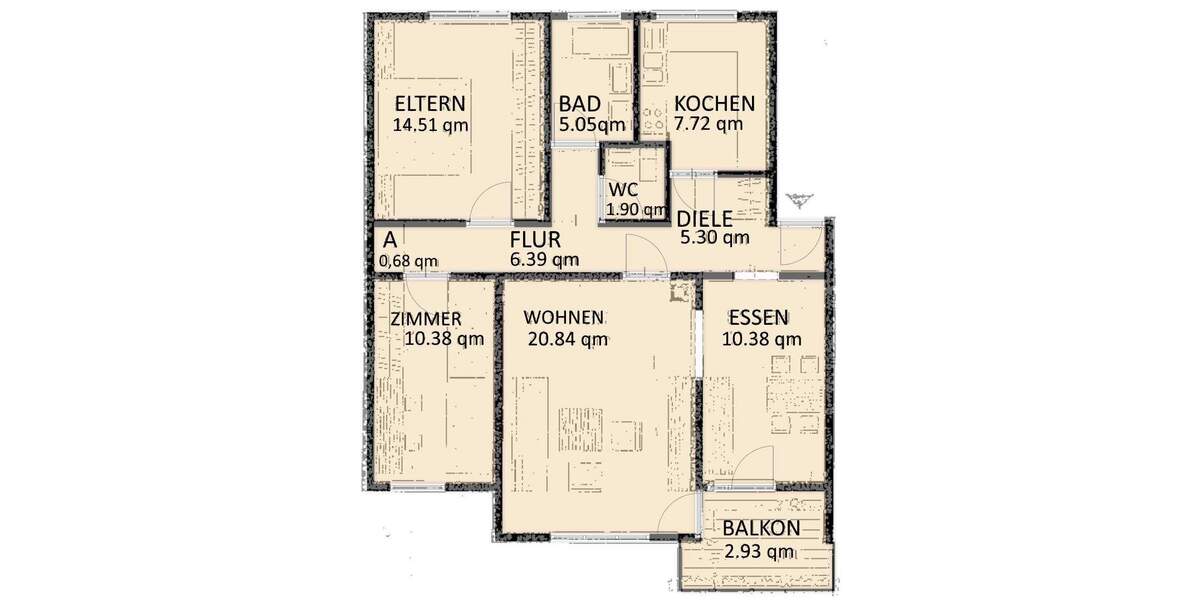 Etagenwohnung Esslingen am Neckar St Bernhardt - 5 Zimmer, 106 m&sup2;, 395.000&euro; | Angebot:25167351