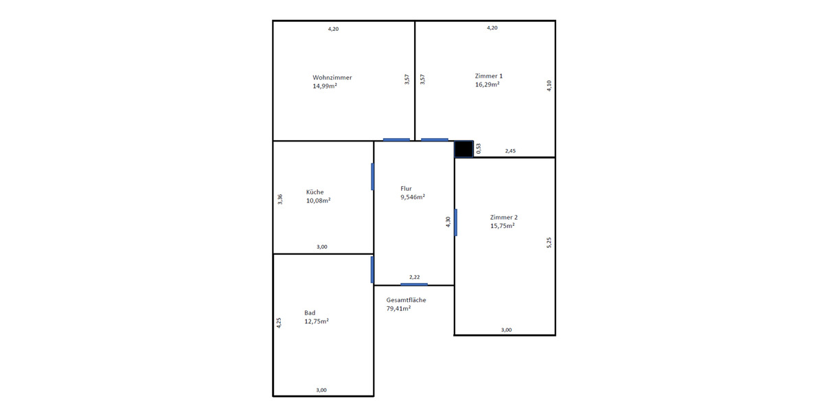 Erdgeschoßwohnung Stuttgart Zuffenhausen - 3 Zimmer, 80 m&sup2;, 1.170&euro; | Angebot:25446940