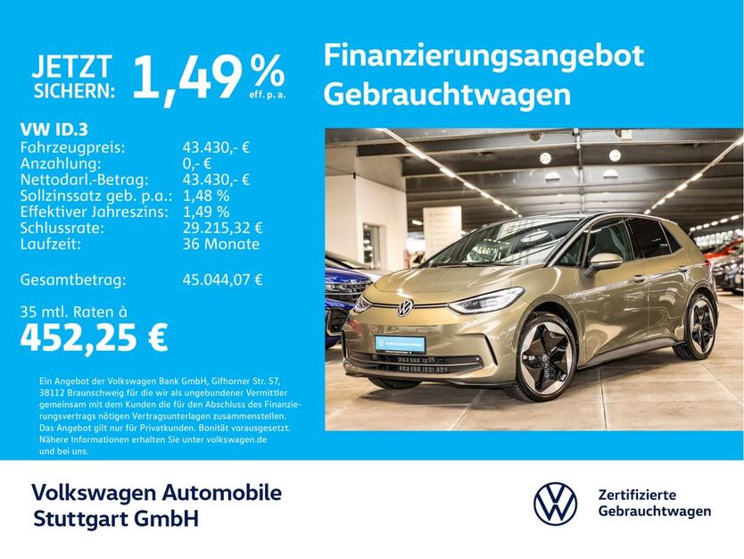 VW ID.3 12.253 km 42.930 € Stuttgart-Feuerbach 70469
