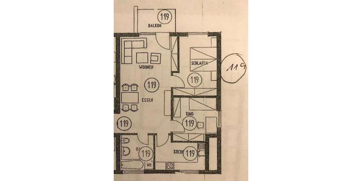 Etagenwohnung Stuttgart Hedelfingen - 3 Zimmer, 70 m&sup2;, 1.120&euro; | Angebot:26400989