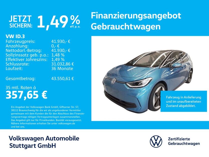 VW ID.3 5.559 km 41.930 € Stuttgart-Feuerbach 70469
