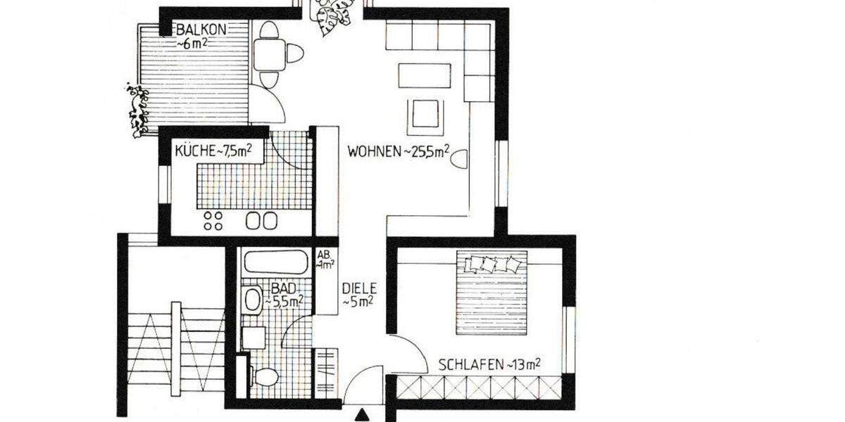Etagenwohnung Kornwestheim - 2.5 Zimmer, 60 m&sup2;, 229.000&euro; | Angebot:26399772