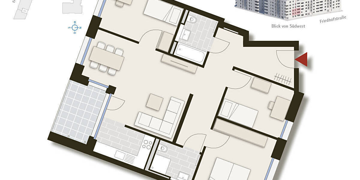 Etagenwohnung Stuttgart Nord - 4 Zimmer, 94 m&sup2;, 725.000&euro; | Angebot:25708915