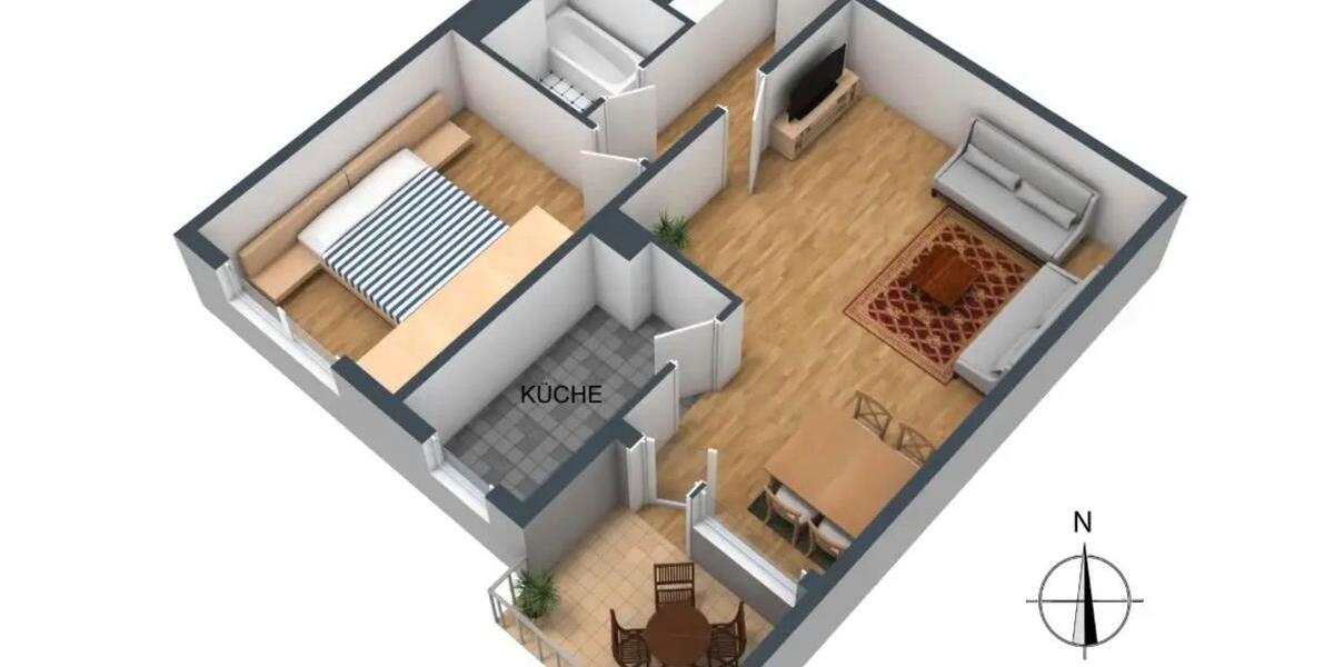 Etagenwohnung Böblingen Dagersheim - 2 Zimmer, 61 m&sup2;, 950&euro; | Angebot:26589590