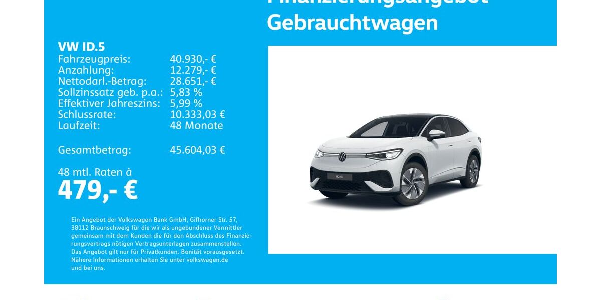 VW ID.5 12.010 km 39.930 &euro; Stuttgart-Wangen 70188