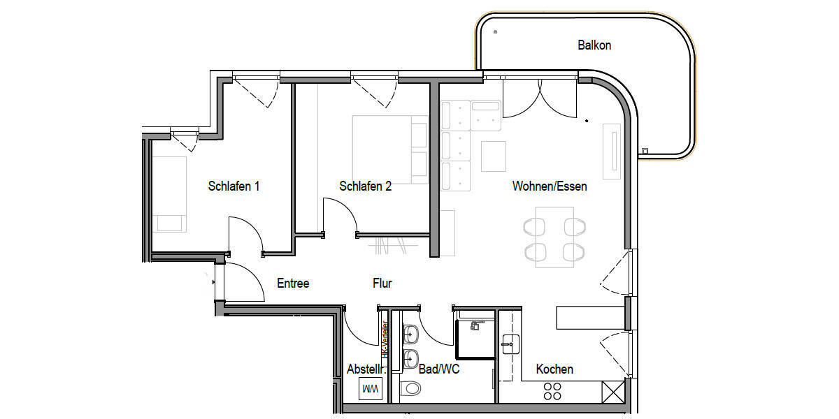 Etagenwohnung Stuttgart Untertürkheim - 3 Zimmer, 89 m&sup2;, 1.490&euro; | Angebot:25727986