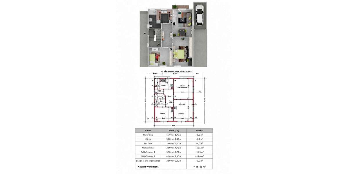 Etagenwohnung Obertürkheim Obertürkheim - 3 Zimmer, 68 m&sup2;, 990&euro; | Angebot:26779944