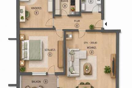 Wohnung Nürtingen - 3 Zimmer, 68 m&sup2;, 248.000&euro; | Angebot:27323688