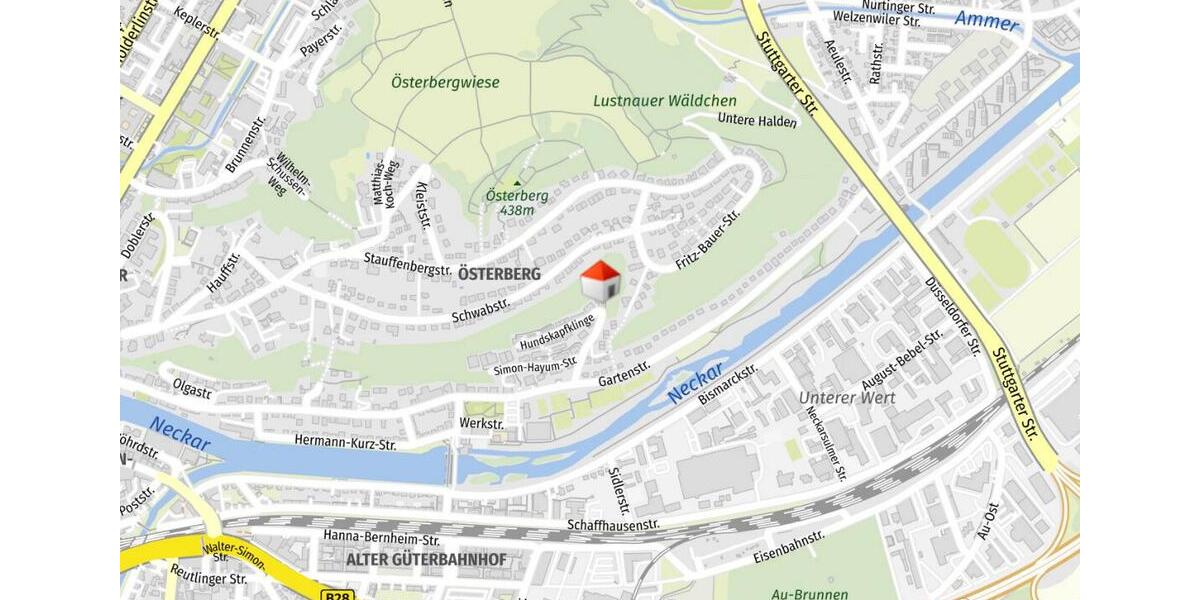 Etagenwohnung Tübingen Lustnau - 2 Zimmer, 78 m&sup2;, 1.240&euro; | Angebot:26267517