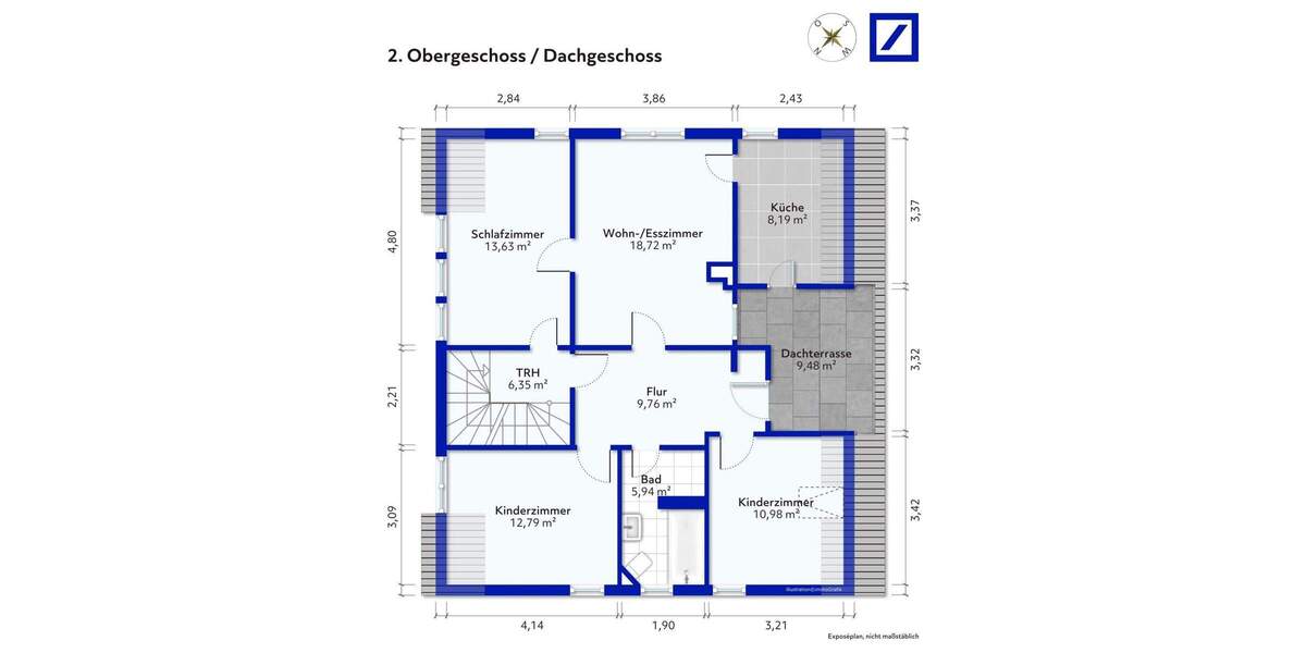 Etagenwohnung Esslingen Krummenacker - 4 Zimmer, 75 m&sup2;, 270.000&euro; | Angebot:25706125