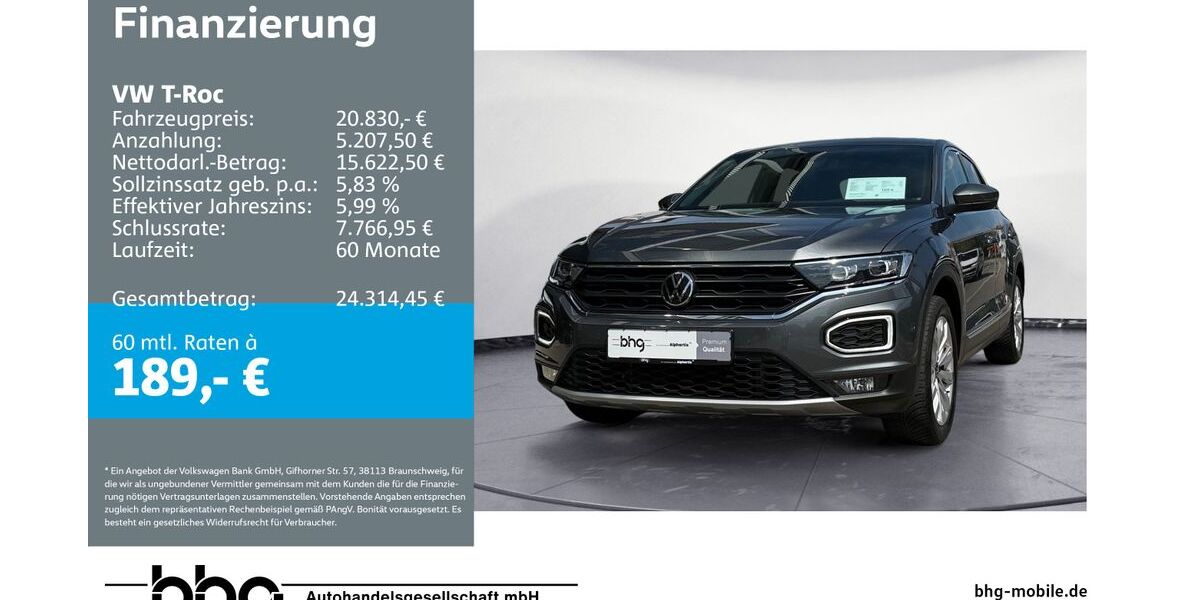 VW T-Roc 38.900 km 20.830 &euro; Metzingen 72555