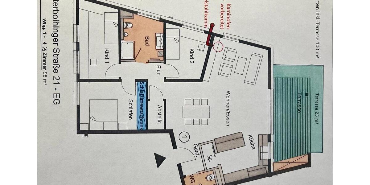 Erdgeschoßwohnung Oberboihingen - 4.5 Zimmer, 110 m&sup2;, 519.000&euro; | Angebot:26318341