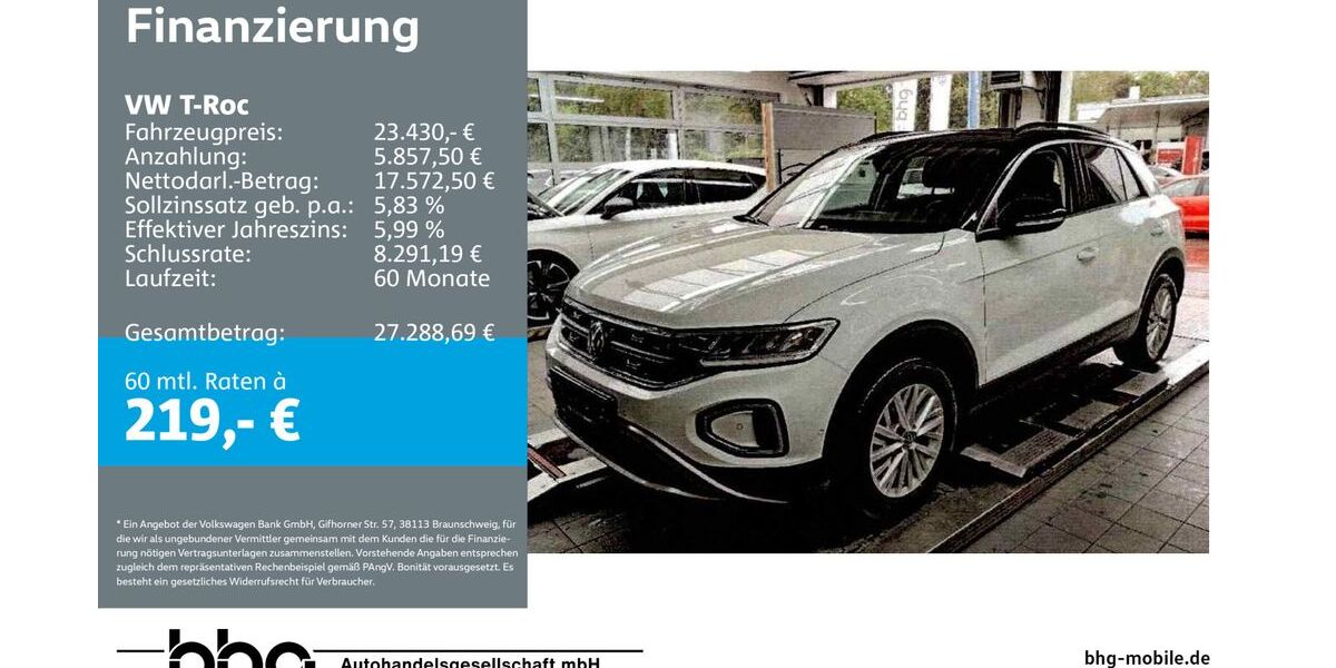 VW T-Roc 42.939 km 23.430 &euro; Tübingen 72072