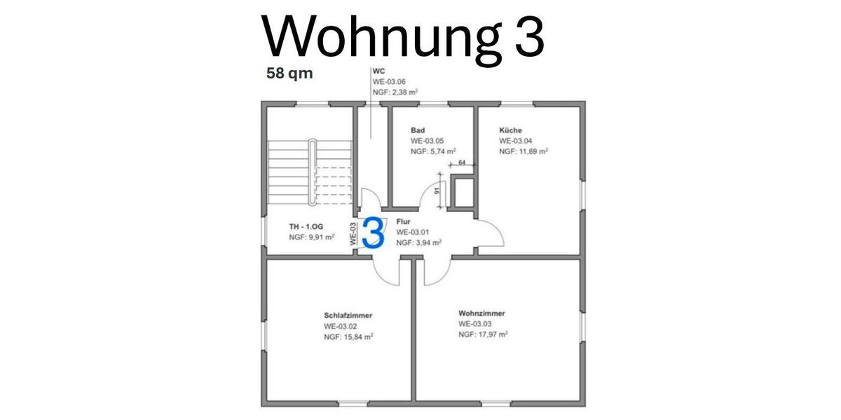 Etagenwohnung Esslingen am Neckar Oberesslingen - 2 Zimmer, 58 m&sup2;, 850&euro; | Angebot:26327736