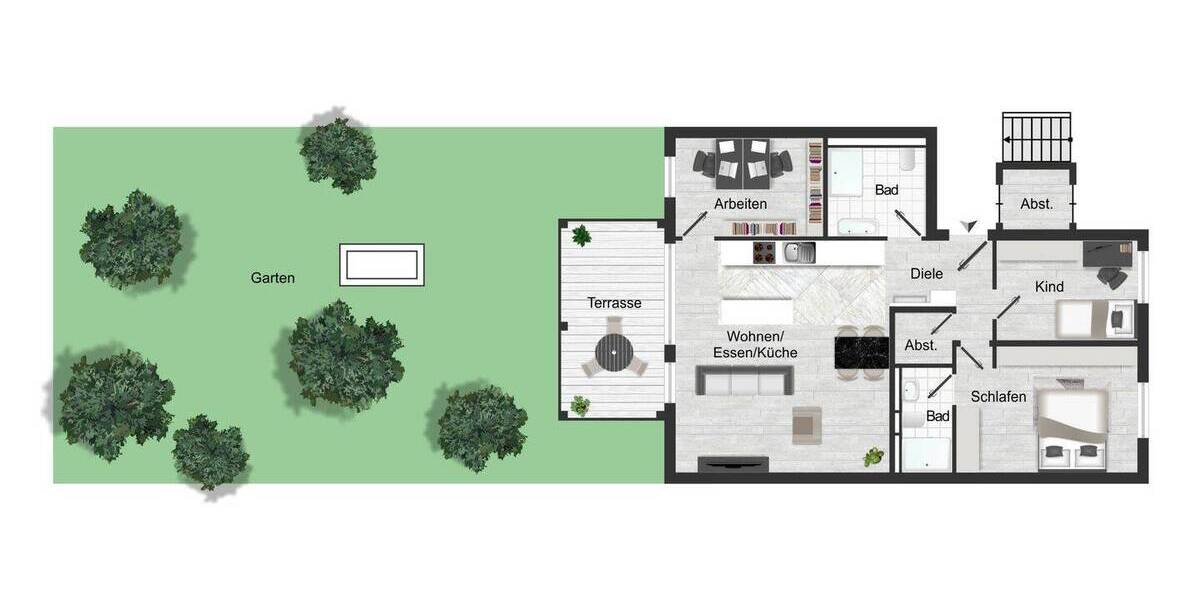 Etagenwohnung Sindelfingen Mitte - 4 Zimmer, 110 m&sup2;, 729.000&euro; | Angebot:26410400