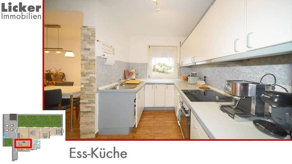 * Gartengeschoss-Whg. mit 130m² Terrassen- und Gartenfläche.