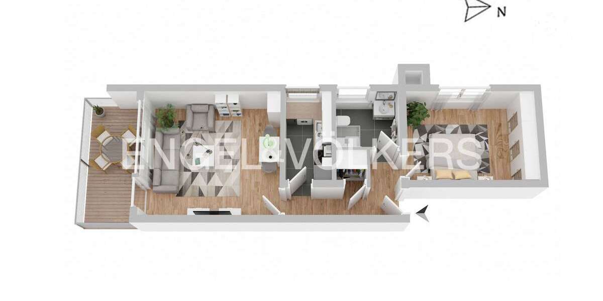 Etagenwohnung Tübingen - 2 Zimmer, 48 m&sup2;, 175.000&euro; | Angebot:26201119