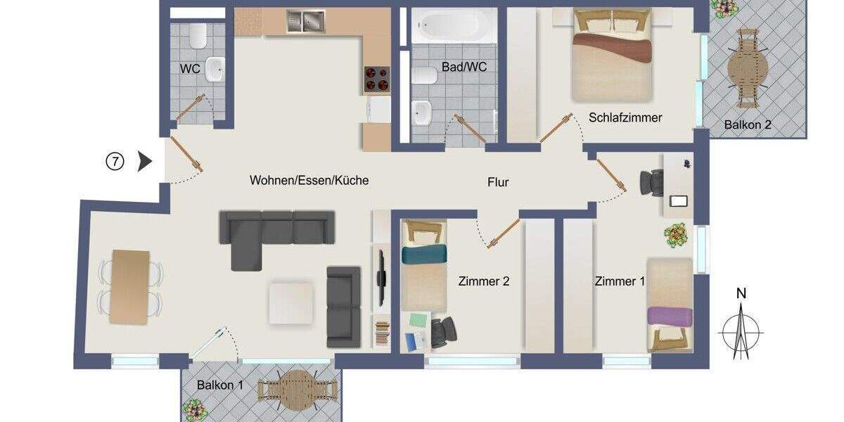 Etagenwohnung Asperg - 4 Zimmer, 83 m&sup2;, 547.500&euro; | Angebot:25779288