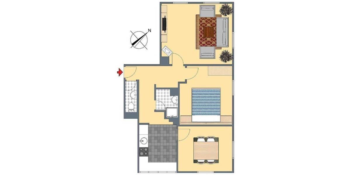 Etagenwohnung Stuttgart Bad Cannstatt - 3 Zimmer, 62 m&sup2;, 900&euro; | Angebot:26289861