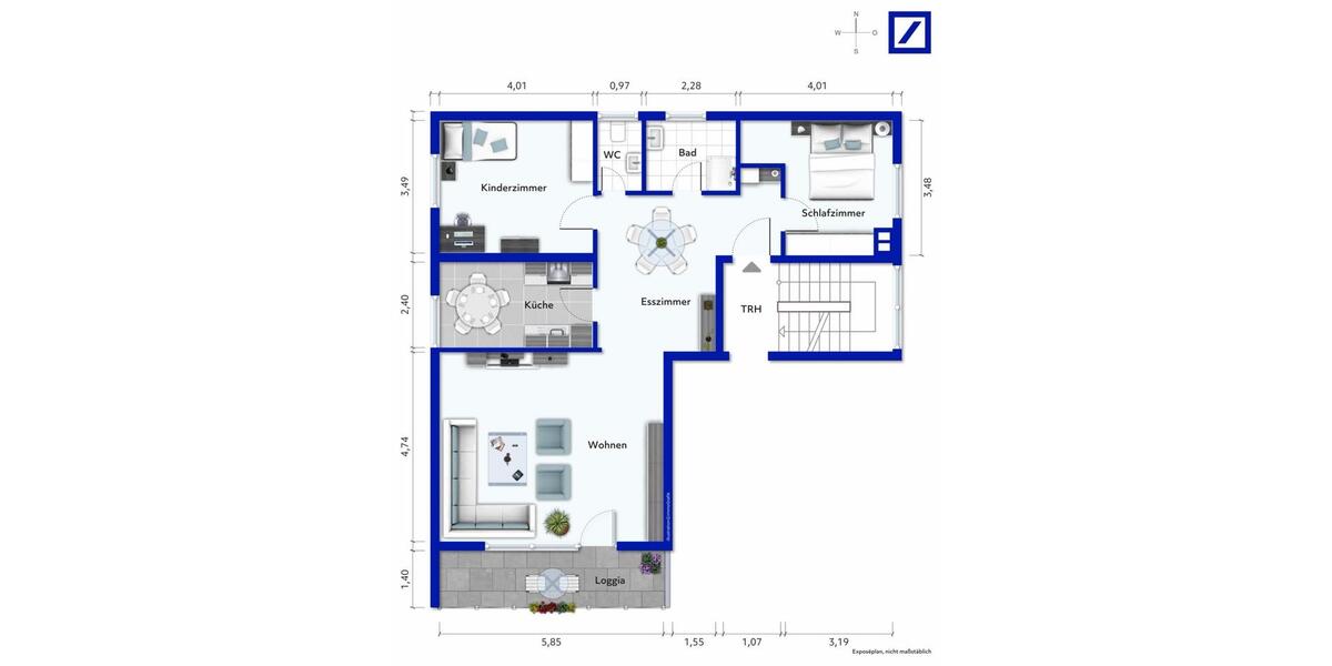 Etagenwohnung Ludwigsburg Eglosheim - 3.5 Zimmer, 89 m&sup2;, 329.000&euro; | Angebot:27261672