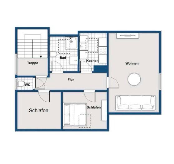 Dachgeschoßwohnung Ludwigsburg Eglosheim - 3 Zimmer, 48 m&sup2;, 890&euro; | Angebot:26574199