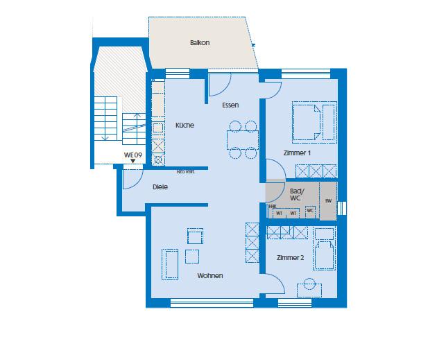 Etagenwohnung Bietigheim-Bissingen Bissingen - 3.5 Zimmer, 87 m&sup2;, 1.350&euro; | Angebot:26300227