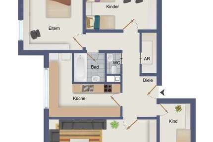 Wohnung Esslingen am Neckar Oberesslingen - 4 Zimmer, 103 m&sup2;, 325.000&euro; | Angebot:25045117