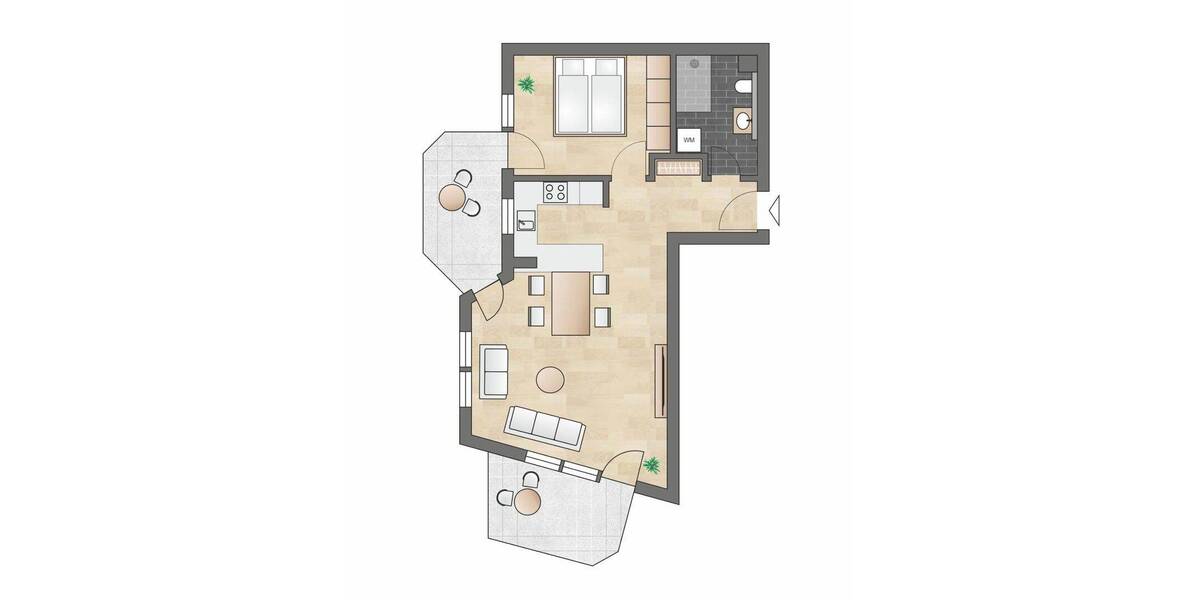 Etagenwohnung Filderstadt Plattenhardt - 2 Zimmer, 60 m&sup2;, 284.000&euro; | Angebot:26876800