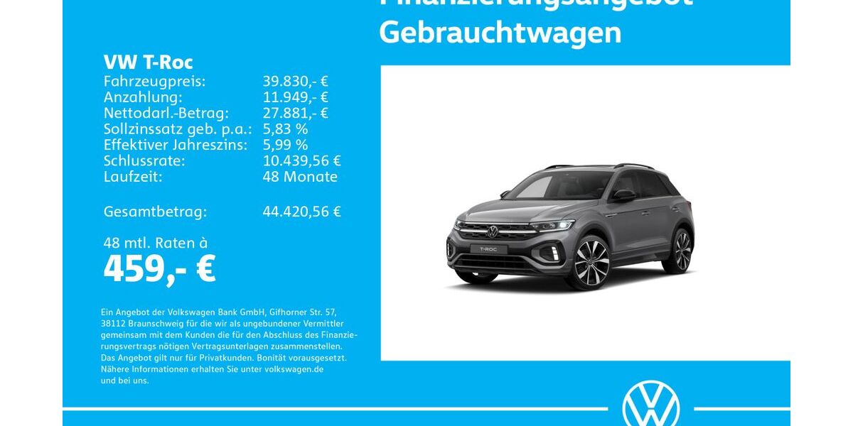 VW T-Roc 1.501 km 38.430 &euro; Stuttgart-Wangen 70188
