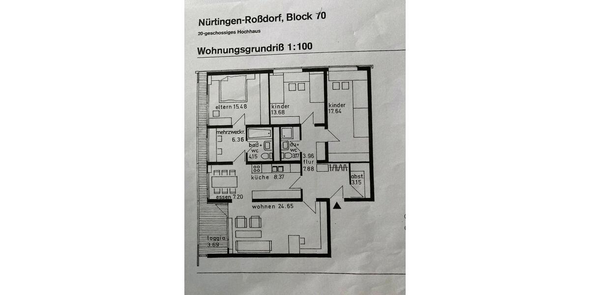 Etagenwohnung Nürtingen - 4.5 Zimmer, 119 m&sup2;, 380.000&euro; | Angebot:26889118