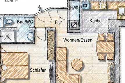 kernsanierte 2-Zimmer Wohnung in Stuttgart Ost # keine Käuferprovision # 2 zimmer