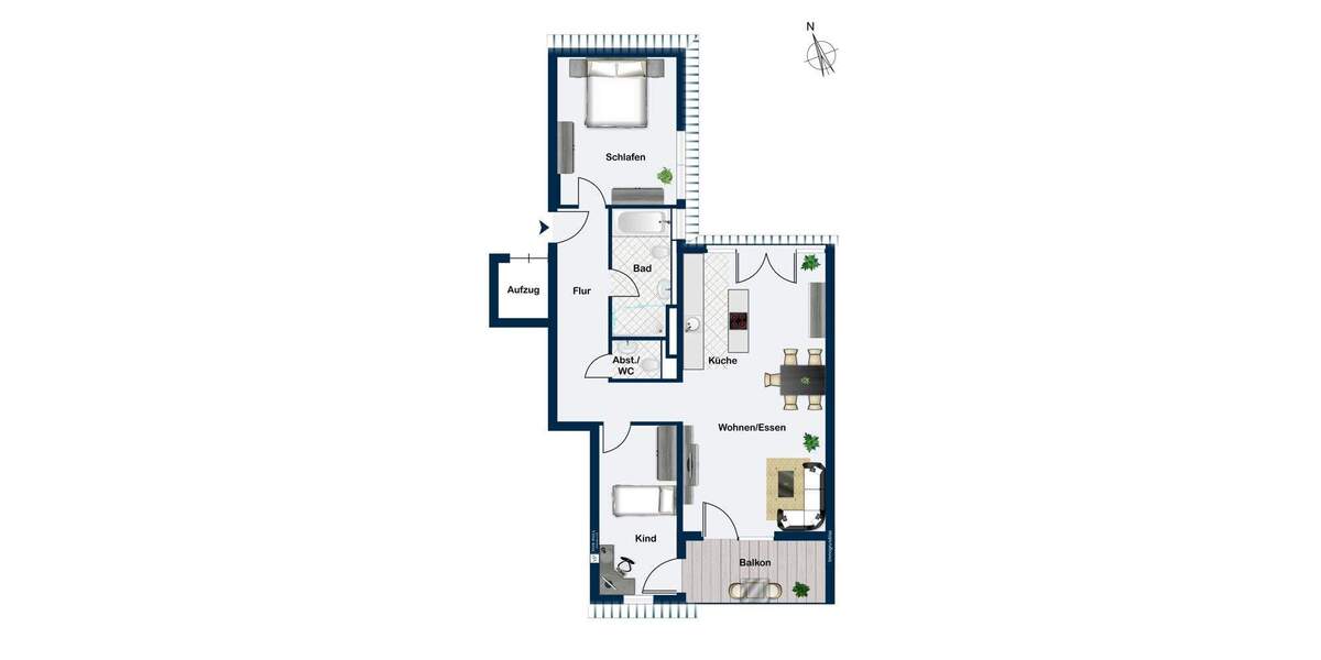 Moderne und sehr helle Wohnung mit hochwertiger Ausstattung in ruhiger und zentraler Lage 3 zimmer