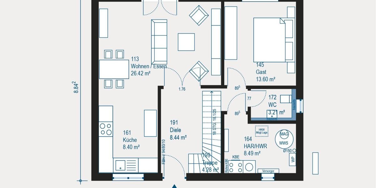 Individuelles Einfamilienhaus in Esslingen am Neckar mit Keller und Bau - Ihr Traumhaus mit allkauf Dienstleistungspaket Active Time für Ambitionierte - Einfamilienhaus Esslingen am Neckar Hegensberg | Angebot:27346550