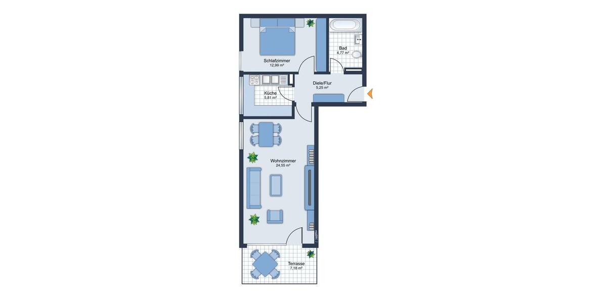 Etagenwohnung Stuttgart / Riedenberg Riedenberg - 2 Zimmer, 57 m&sup2;, 235.000&euro; | Angebot:26392443