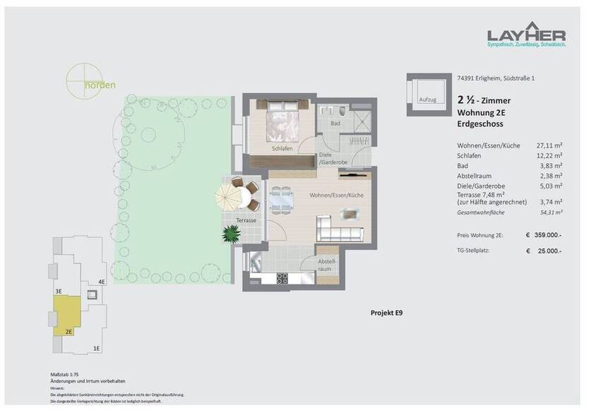 Neuwertige Wohnung mit Einbauküche in bester Lage
