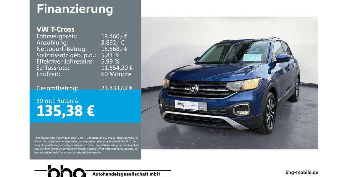 VW T-Cross 75.400 km 18.990 &euro; Metzingen 72555