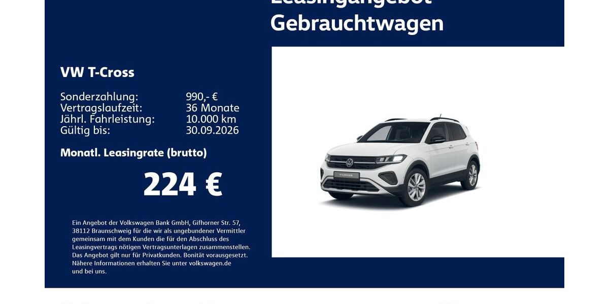 VW T-Cross 27.693 km 22.430 &euro; Stuttgart-Feuerbach 70469