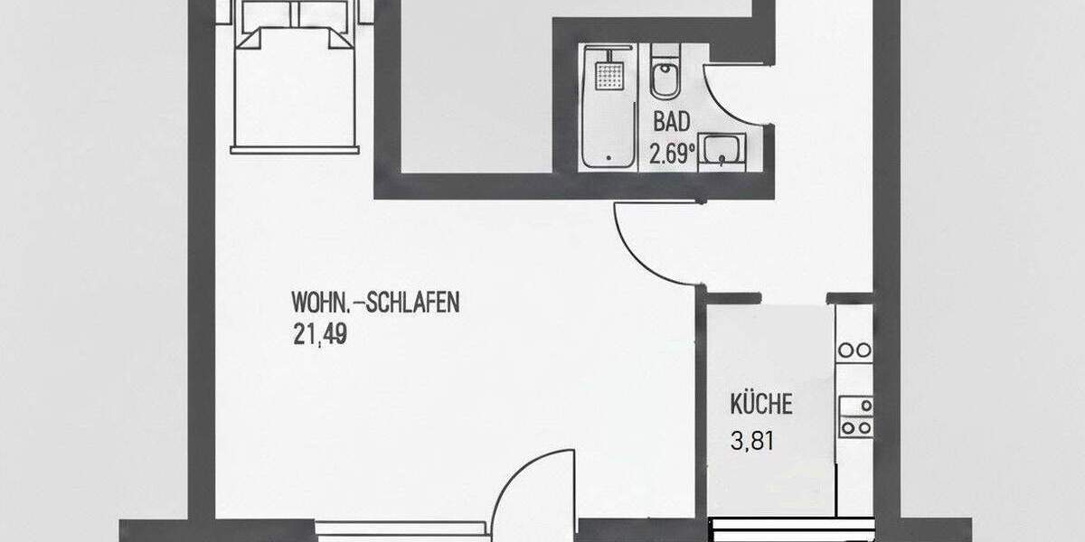 Etagenwohnung Stuttgart Mitte - 1 Zimmer, 35 m&sup2;, 218.500&euro; | Angebot:25728405