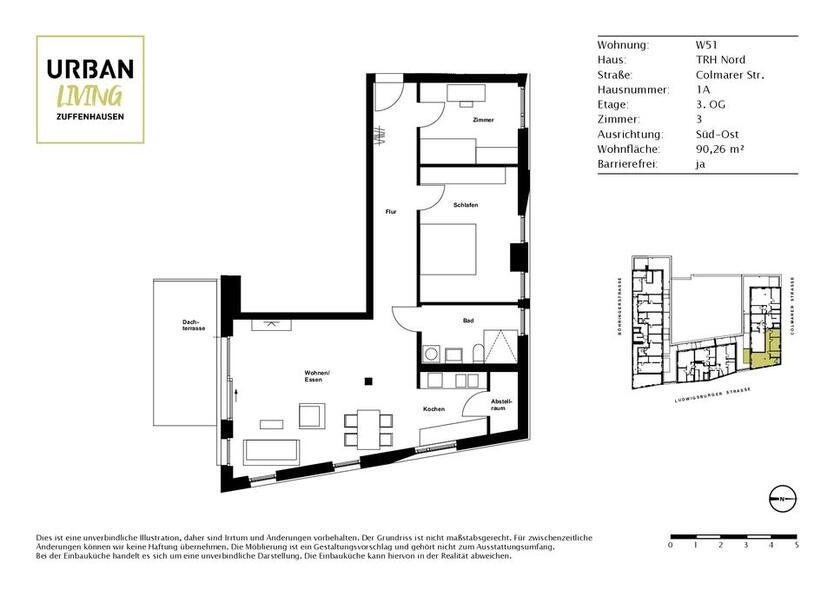 Urbanes Wohnen mit Erholungswert - 3-Zimmer-Wohnung mit Terrasse zimmer