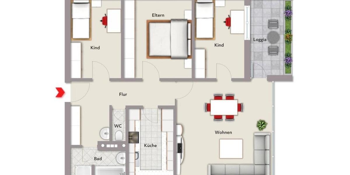Etagenwohnung Aidlingen - 4 Zimmer, 95 m&sup2;, 399.000&euro; | Angebot:26579644