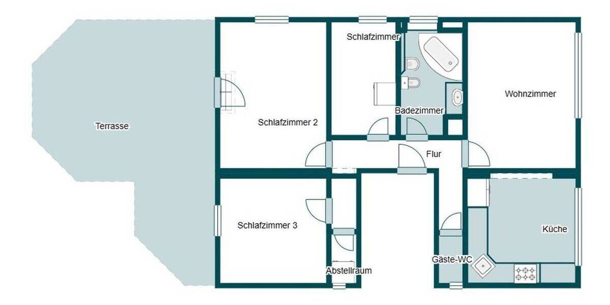 Etagenwohnung Stuttgart Feuerbach - 4 Zimmer, 95 m&sup2;, 359.000&euro; | Angebot:26834540